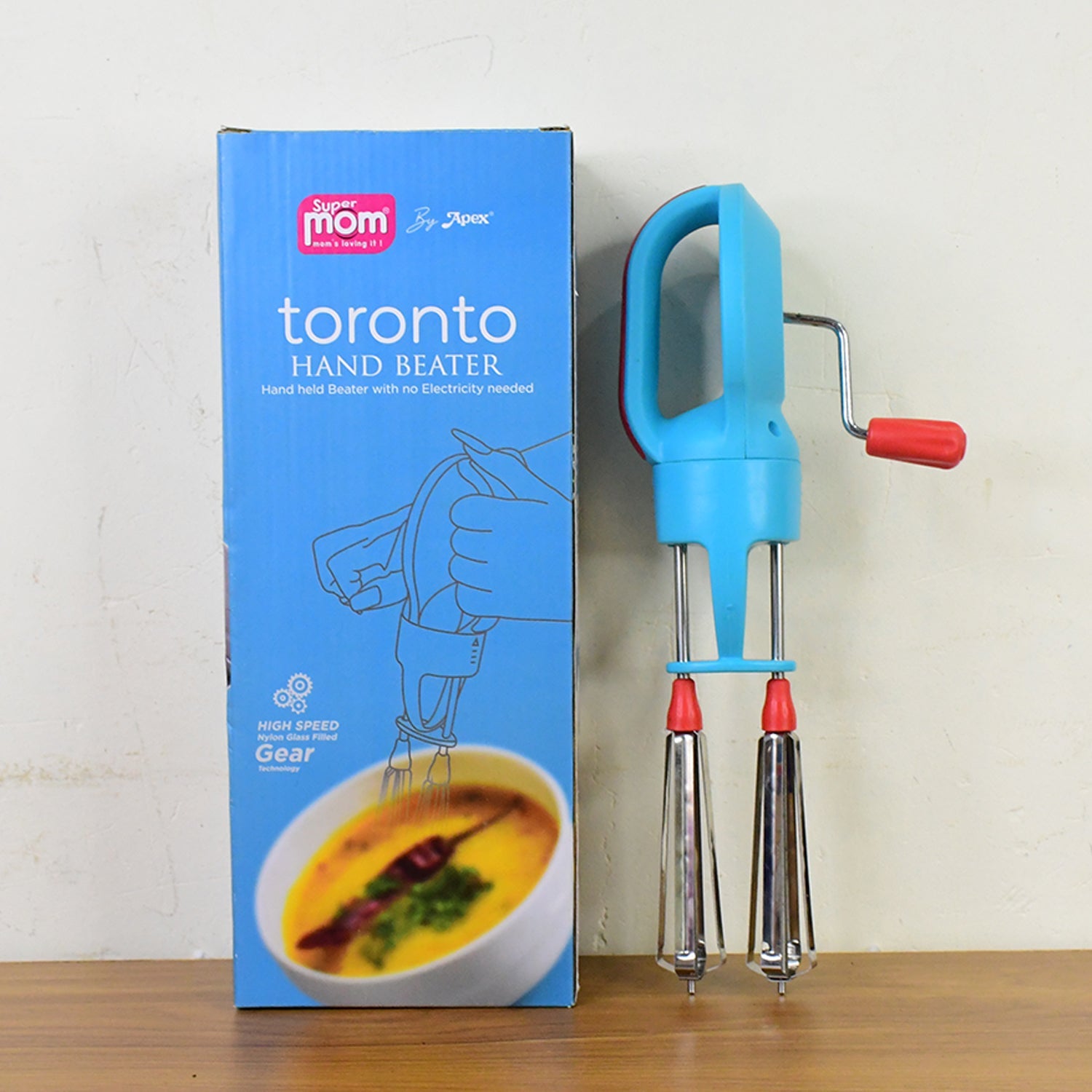 Supermom High-Speed Manual Hand Beater with Dual Stainless Steel Whisks (1 Pc) Supermom High-Speed Manual Hand Beater with Dual Stainless Steel Whisks (1 Pc)